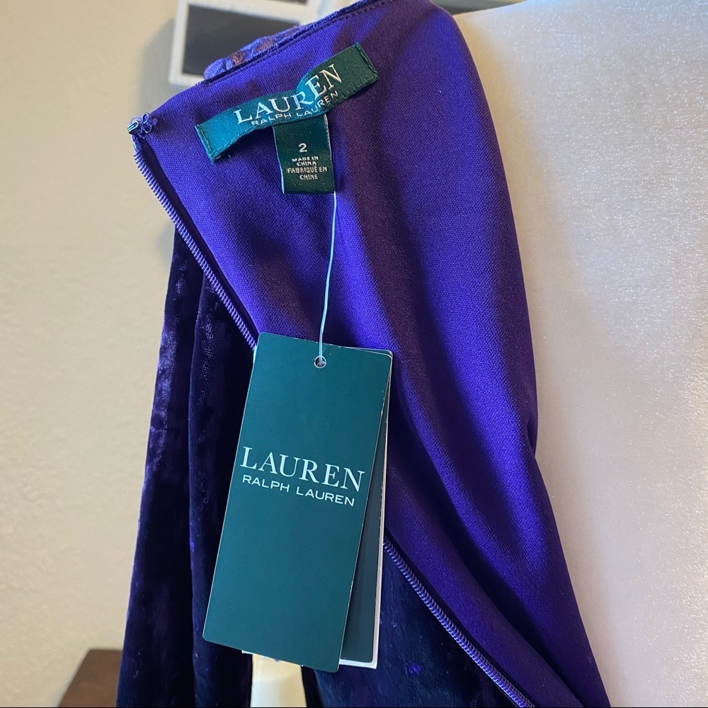 Lauren Ralph Lauren Floor-Length Velvet Dress 2 - Picture 12 of 13